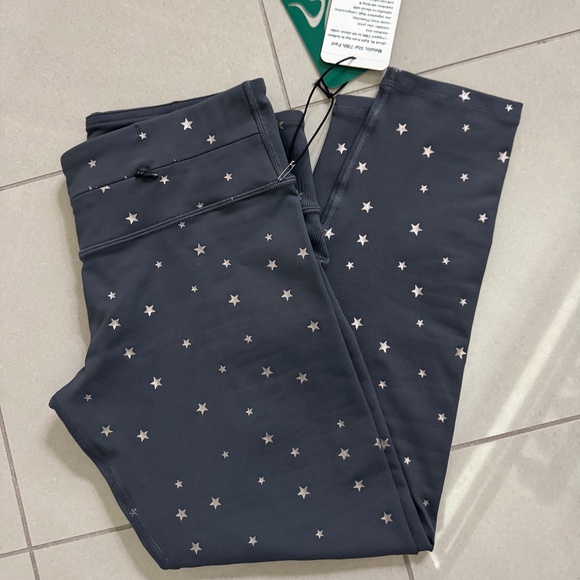 Nancy Rose Performance Metallic Star 7/8 Pant-dusk/gunmetal-sz 8/med. - Picture 1 of 5